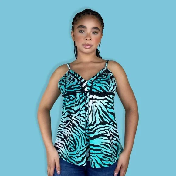 Turquoise Tiger Print Cami - Picture 3 of 5